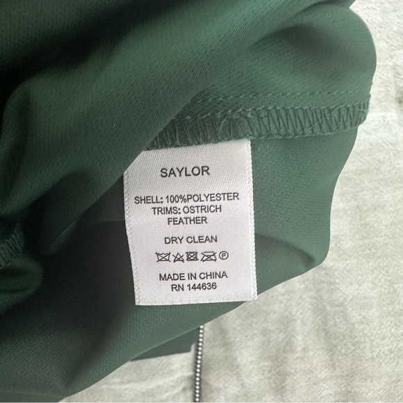 Saylor Lelaina Strapless Feather Trim Jumpsuit Size M Holiday Festive NWT - Picture 8 of 13